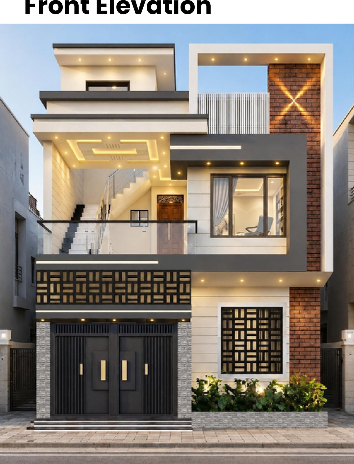 Front elevation of Plot 18/2-1, Karachi