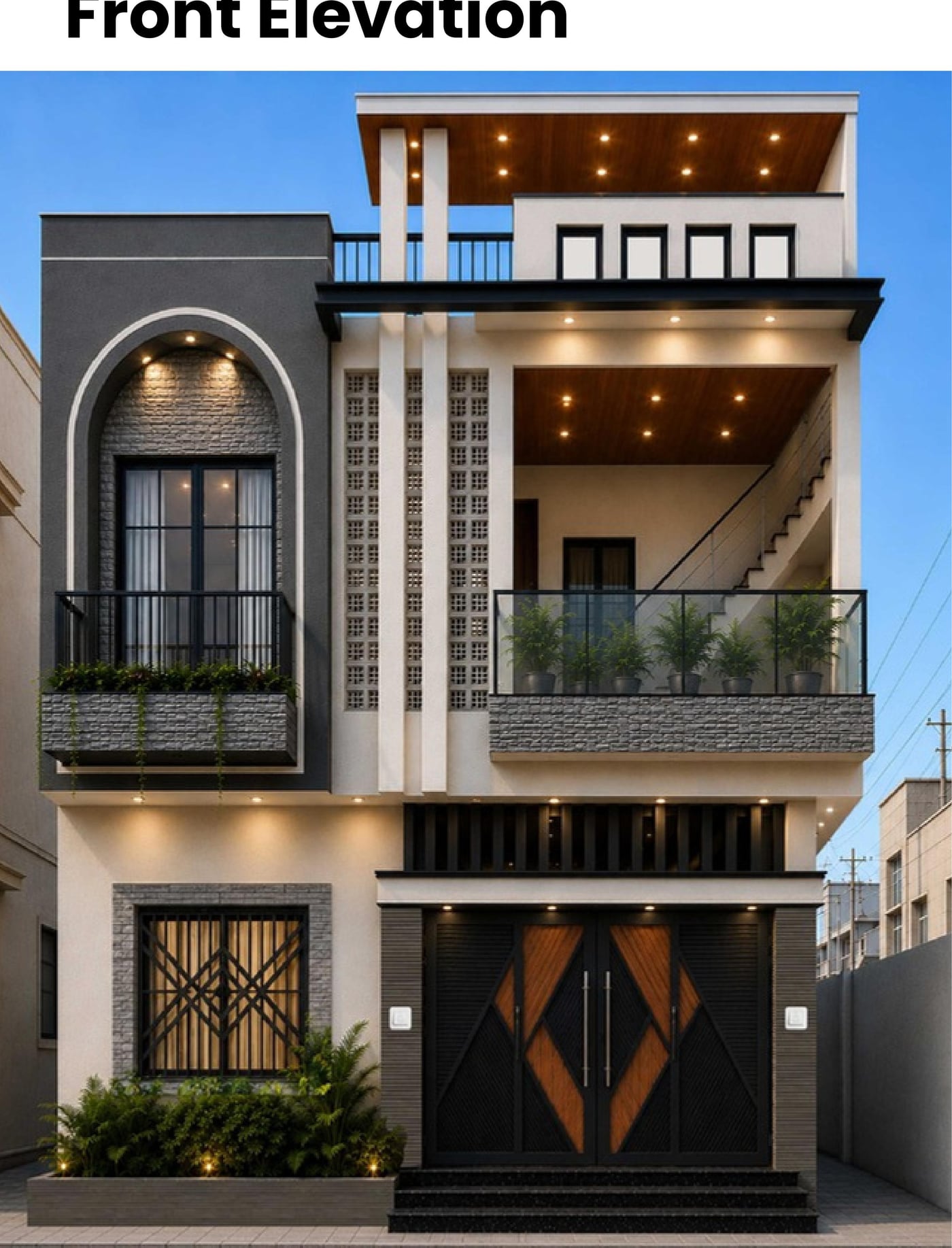 Front elevation of Plot 18/2-2, Karachi