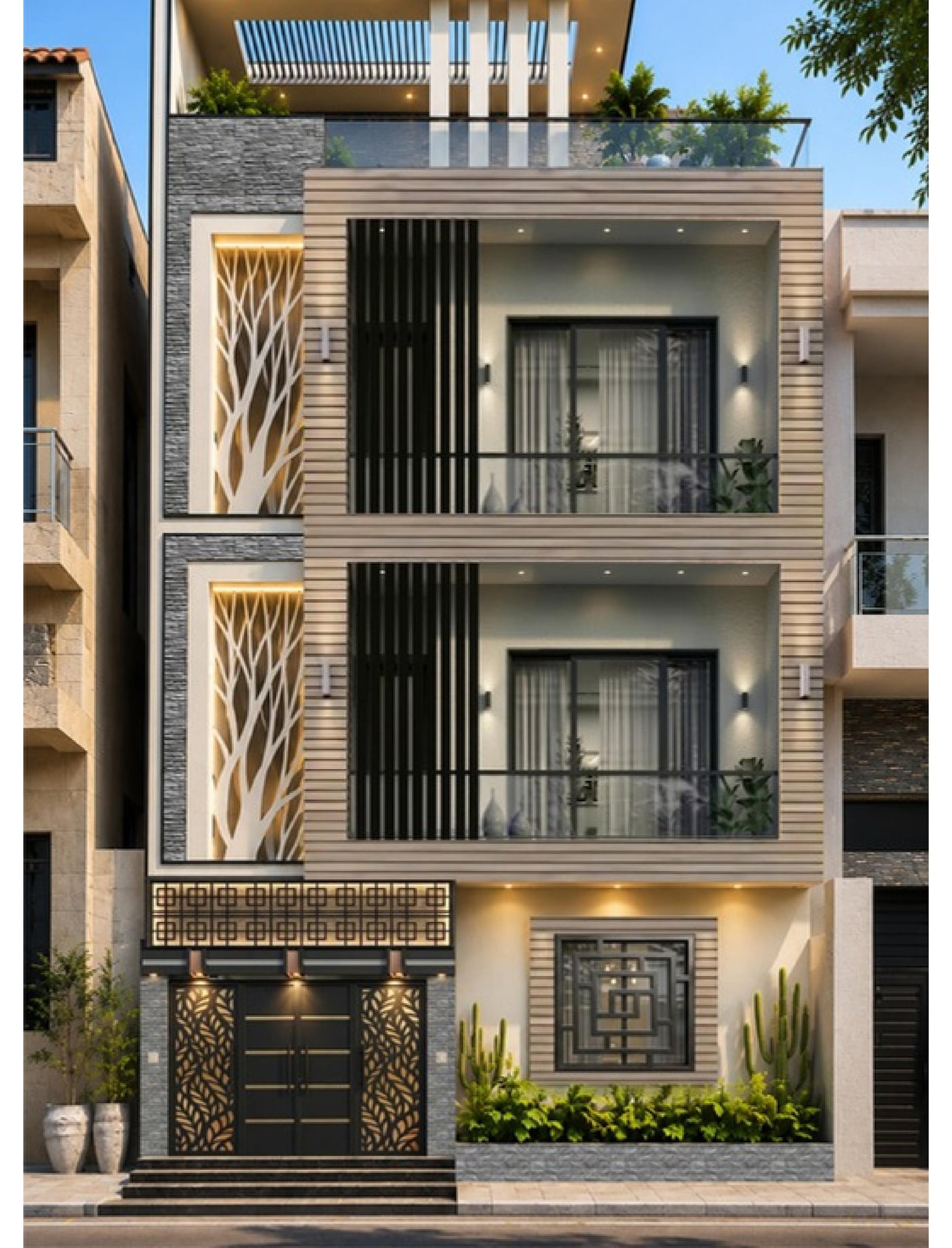 Front elevation of Plot 18/2-3, Karachi