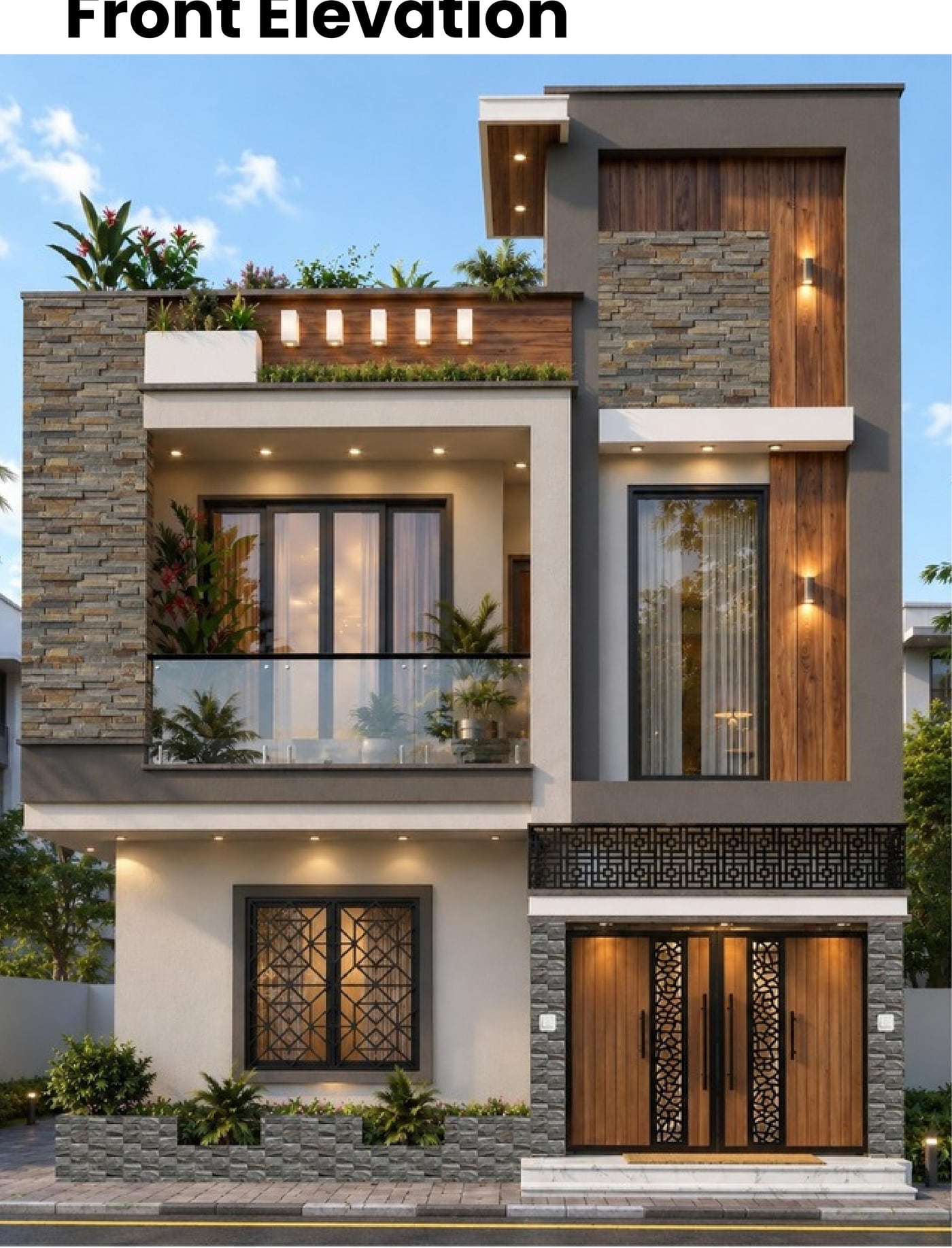 Front elevation of Plot 18/2-4, Karachi